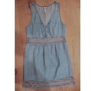 Free People Denim Lace Dress